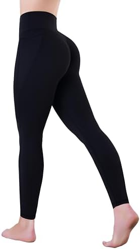 ODODOS Women's Cross Waist Yoga Leggings with Inner Pocket, 23"/25"/28" Gathered Crossover Workout Yoga Pants - Image 4