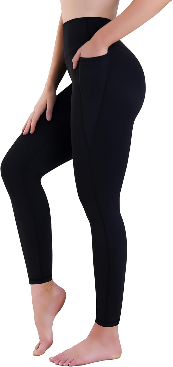 ODODOS Women's Cross Waist Yoga Leggings with Inner Pocket, 23"/25"/28" Gathered Crossover Workout Yoga Pants - Image 9